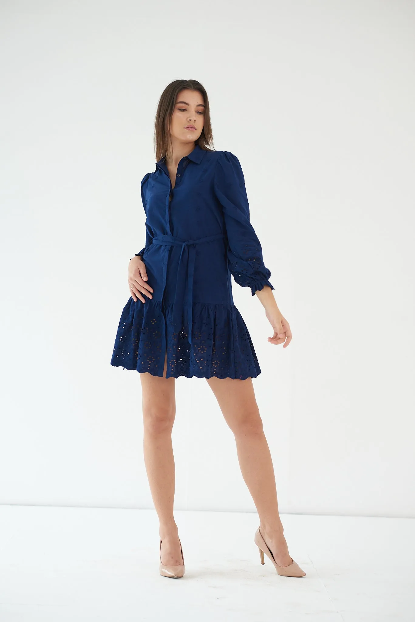 100% Pure Cotton Women's Blue cotton shirt dress