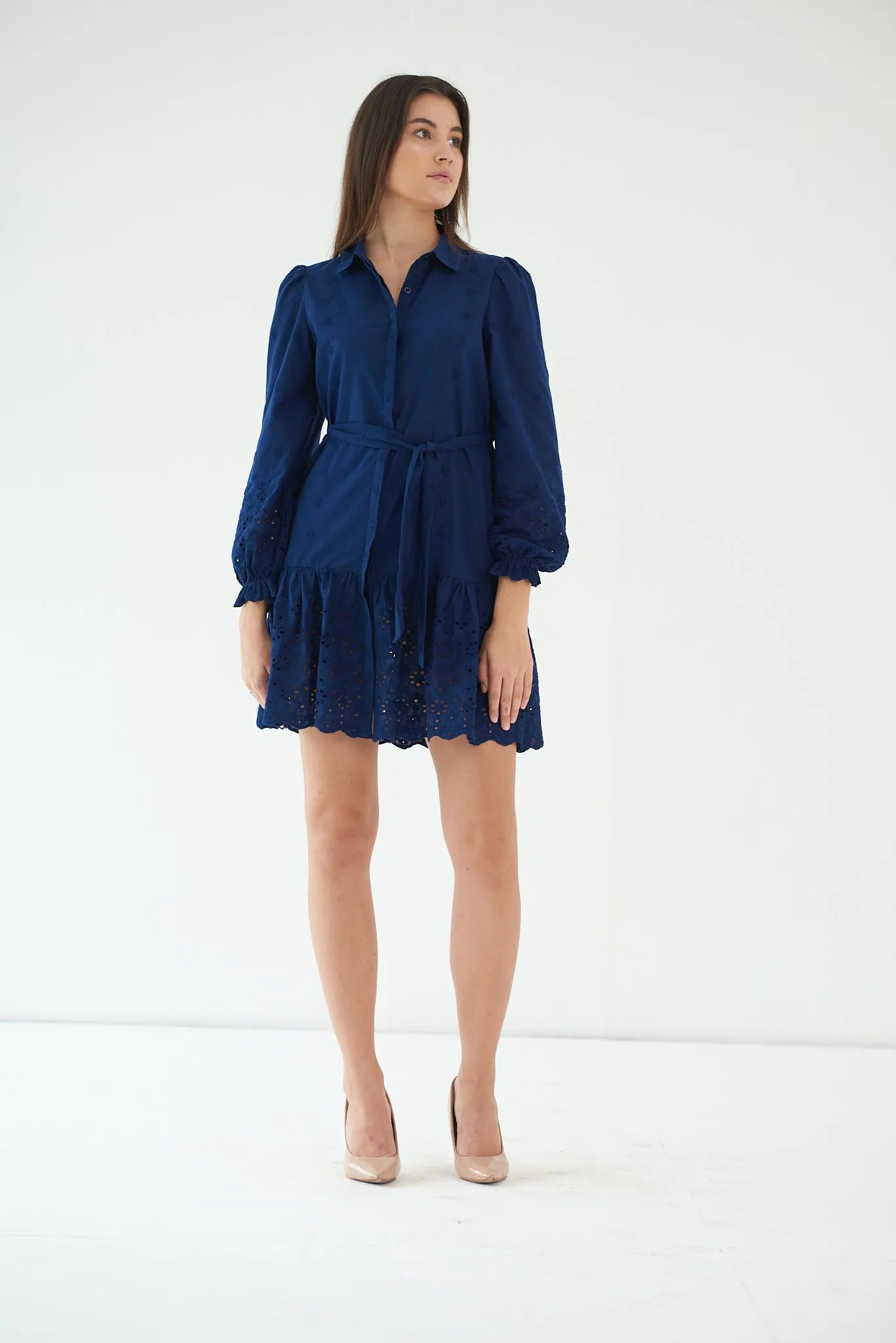 100% Pure Cotton Women's Blue cotton shirt dress