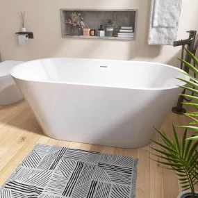 55" Flat-Bottom Acrylic Bathtub