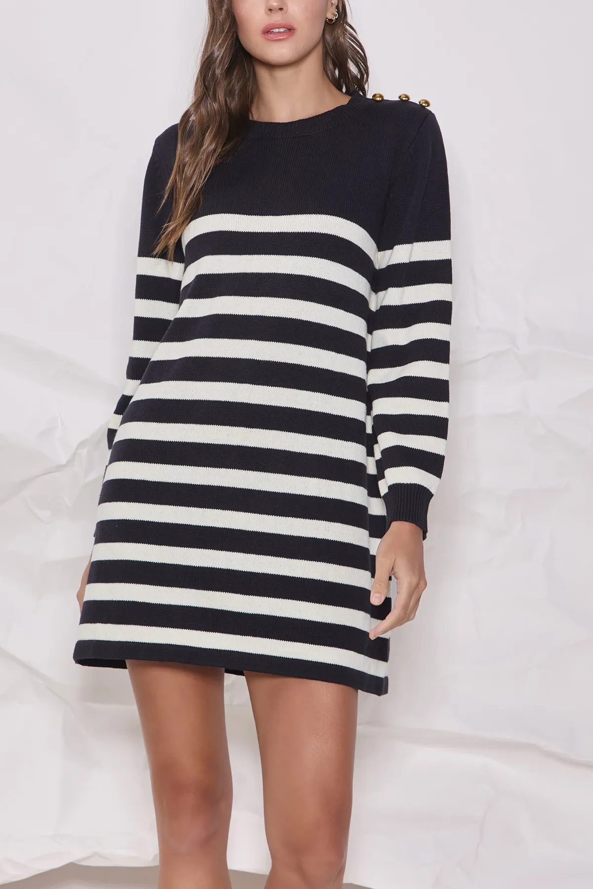 Able Striped Mini Sweater Dress