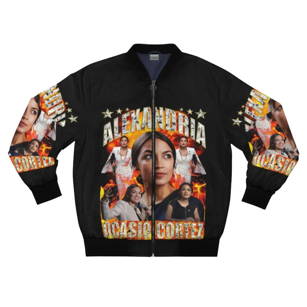 Alexandria Ocasio-Cortez Inspired Bomber Jacket for Democrats