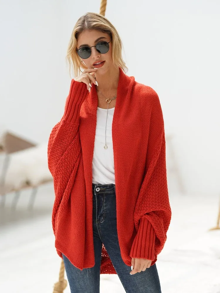 Autumn Winter Knitted Cardigan For Women Long Sleeve Fashion Loose Korean Ladies Sweaters Vintage Cardigan Knit Coat Femme