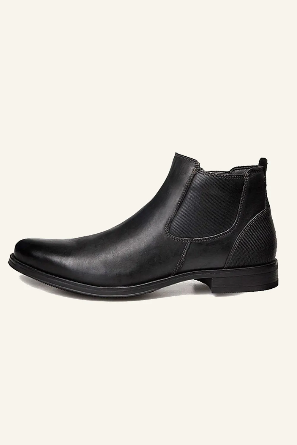 Black Slip On Leather Men's Chelsea Boots