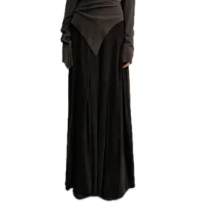 Black Wide-leg Cupro Trousers