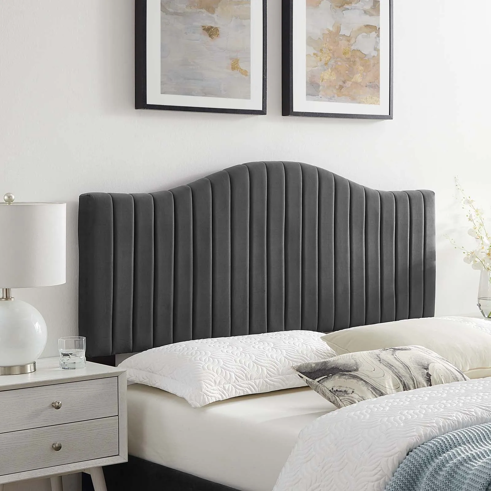 Brielle Channel Tufted Performance Velvet Headboard