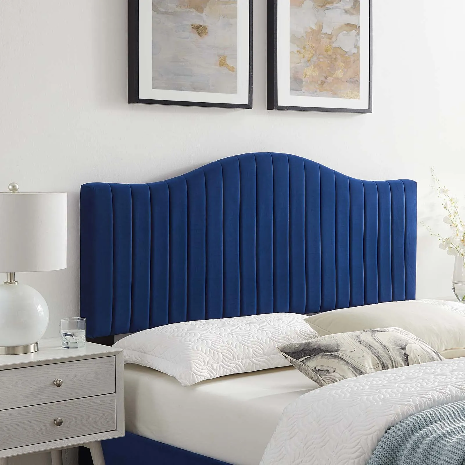 Brielle Channel Tufted Performance Velvet Headboard