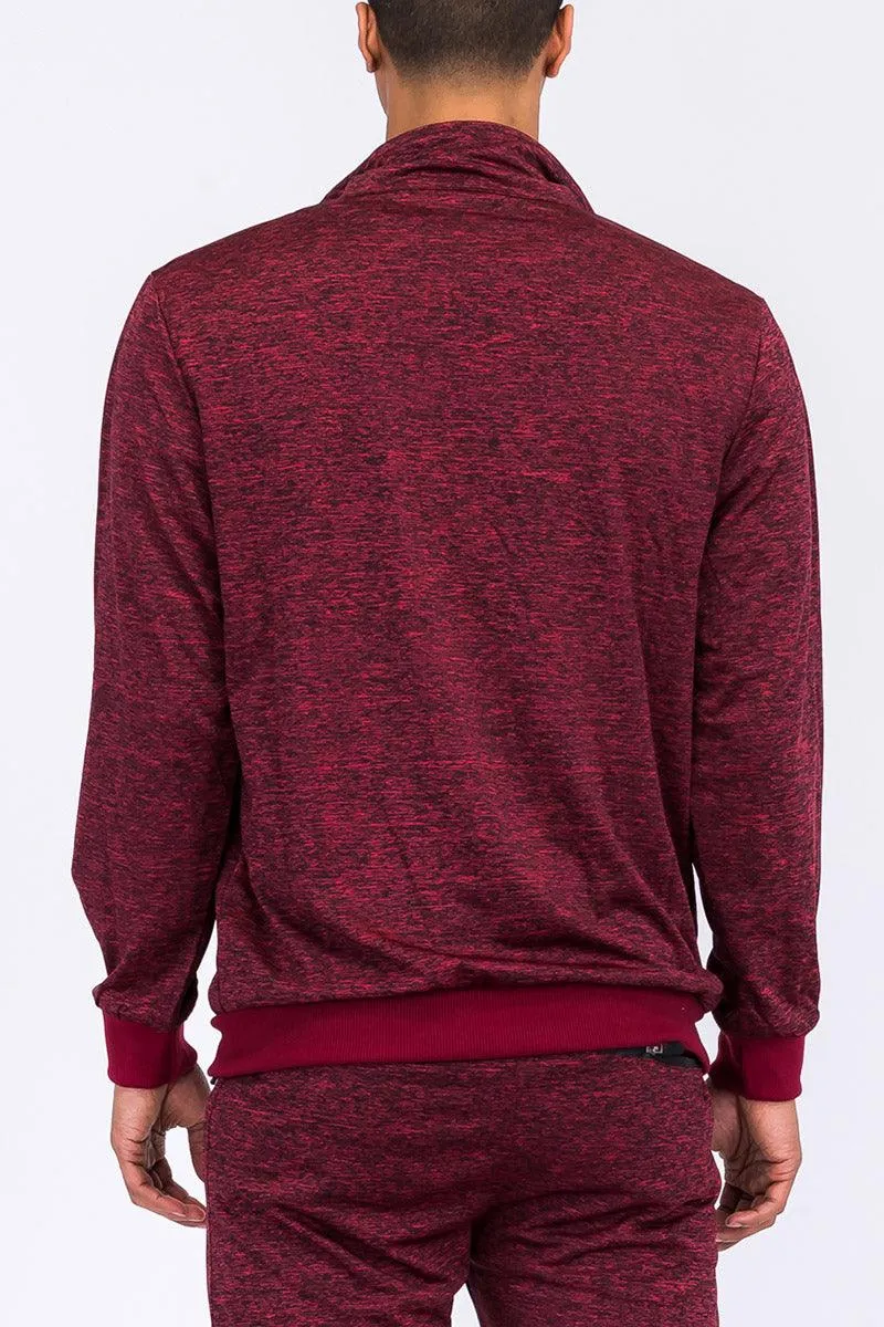 Burgundy Marbled Light Weight Active Track Jacket