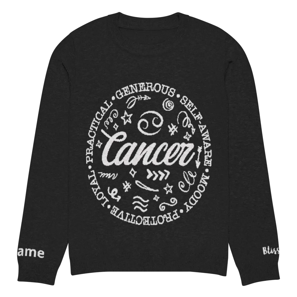 Cancer Zodiac Personalized Knit Sweater