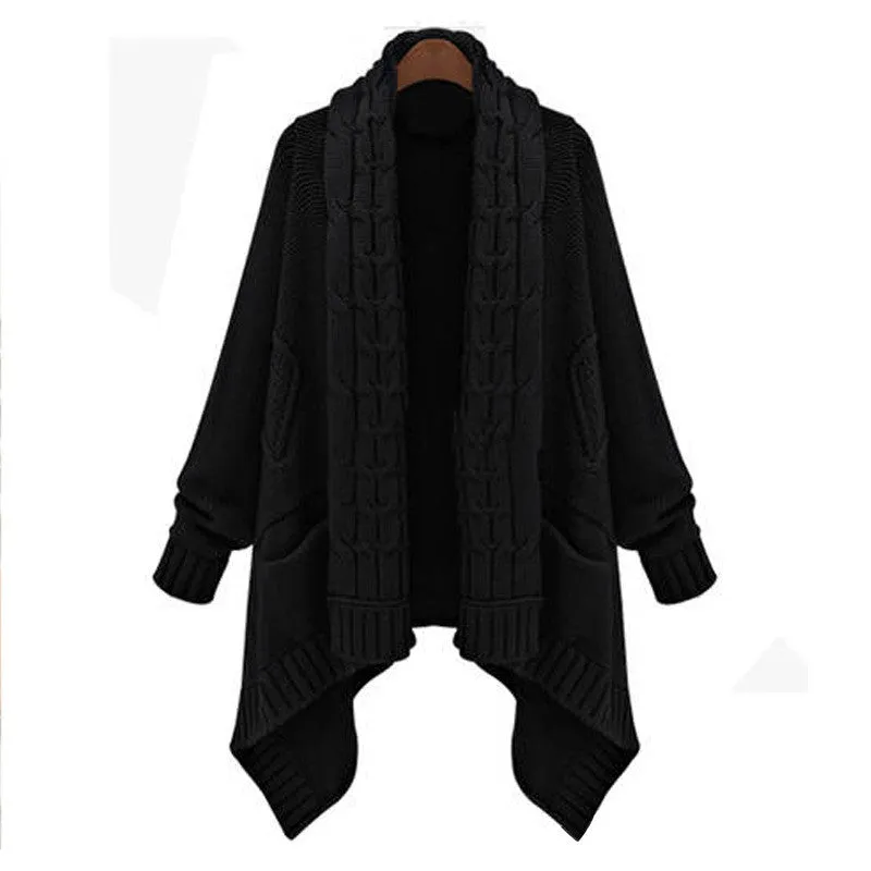 Cardigan Loose Upset Asymmetric Pure Color Sweater