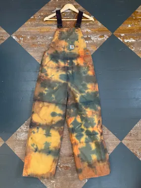 CARHARTT INSULATED TIE DYE OVERALLS - XS/S