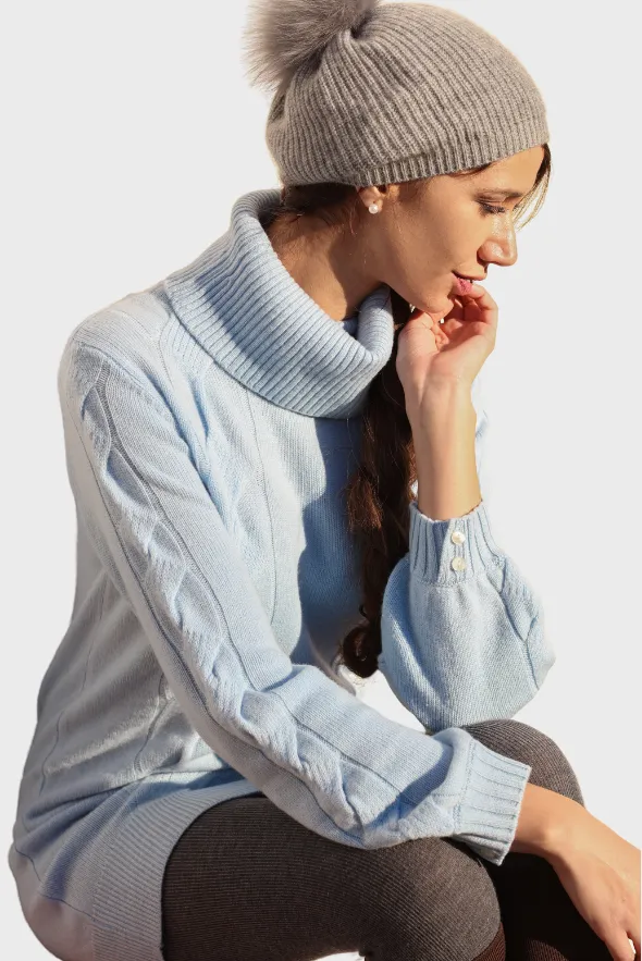 Cashmere Turtleneck Mini-Sweater