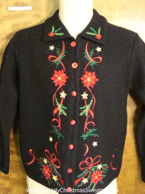 Cheap Ugly Christmas Jumper with Poinsettias