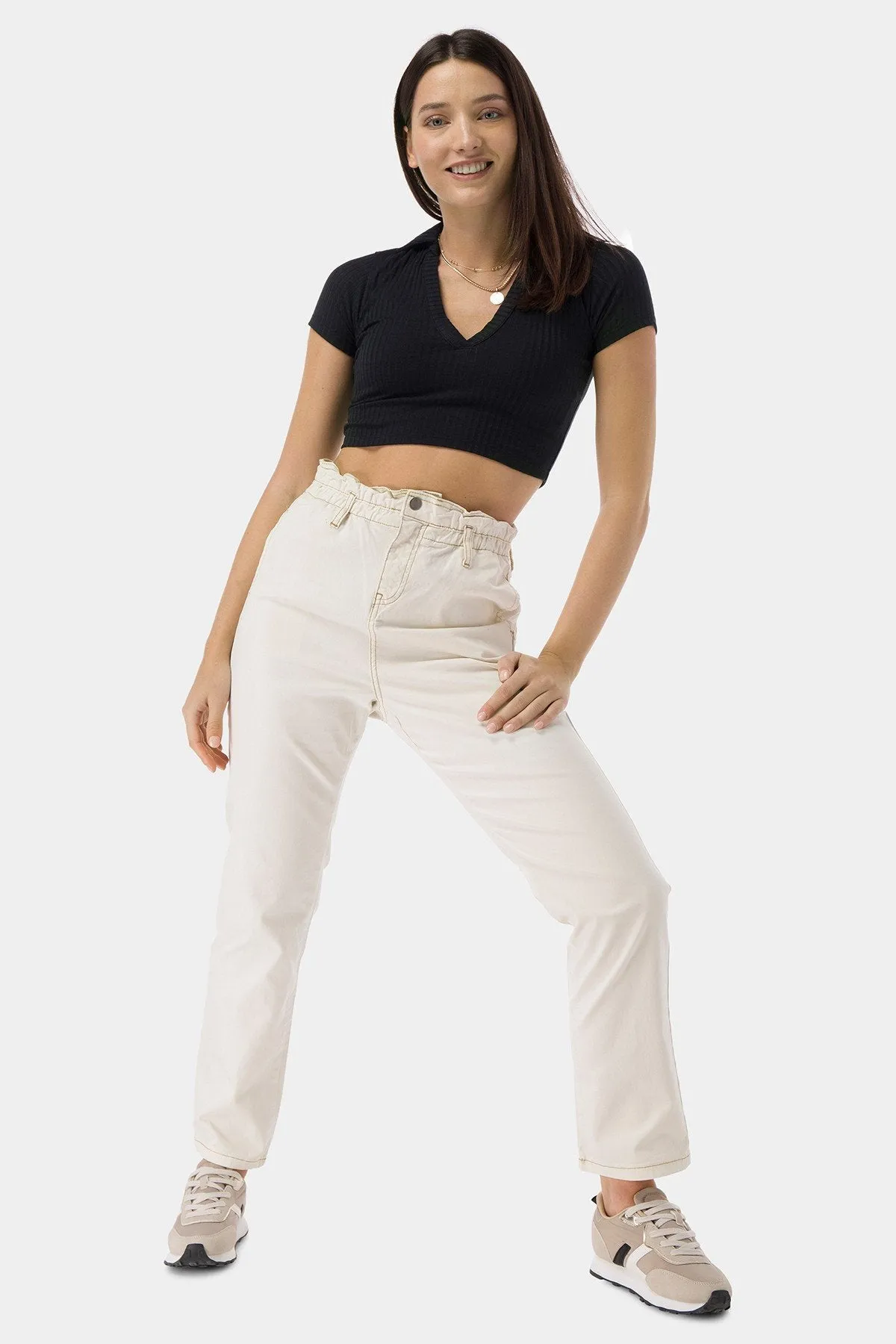 Chinos Trouser For Women - Ecru