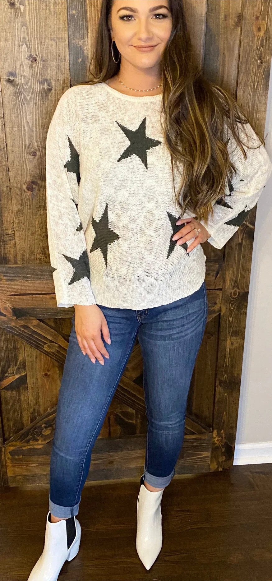 Counting Stars Ivory Sweater