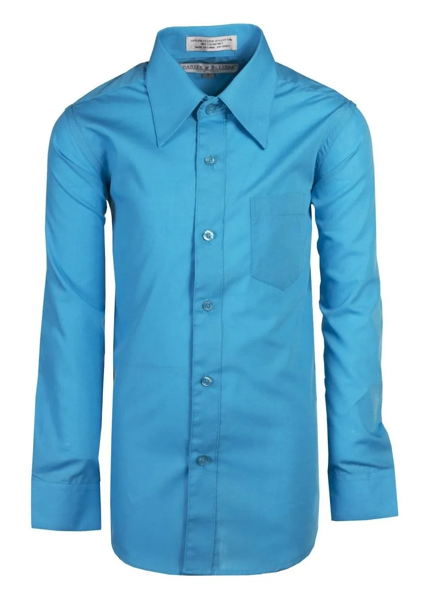 Daniel Ellissa Boys' Dress Shirt: Classic Button-Up Style in 20 Colors | Sizes 2-20