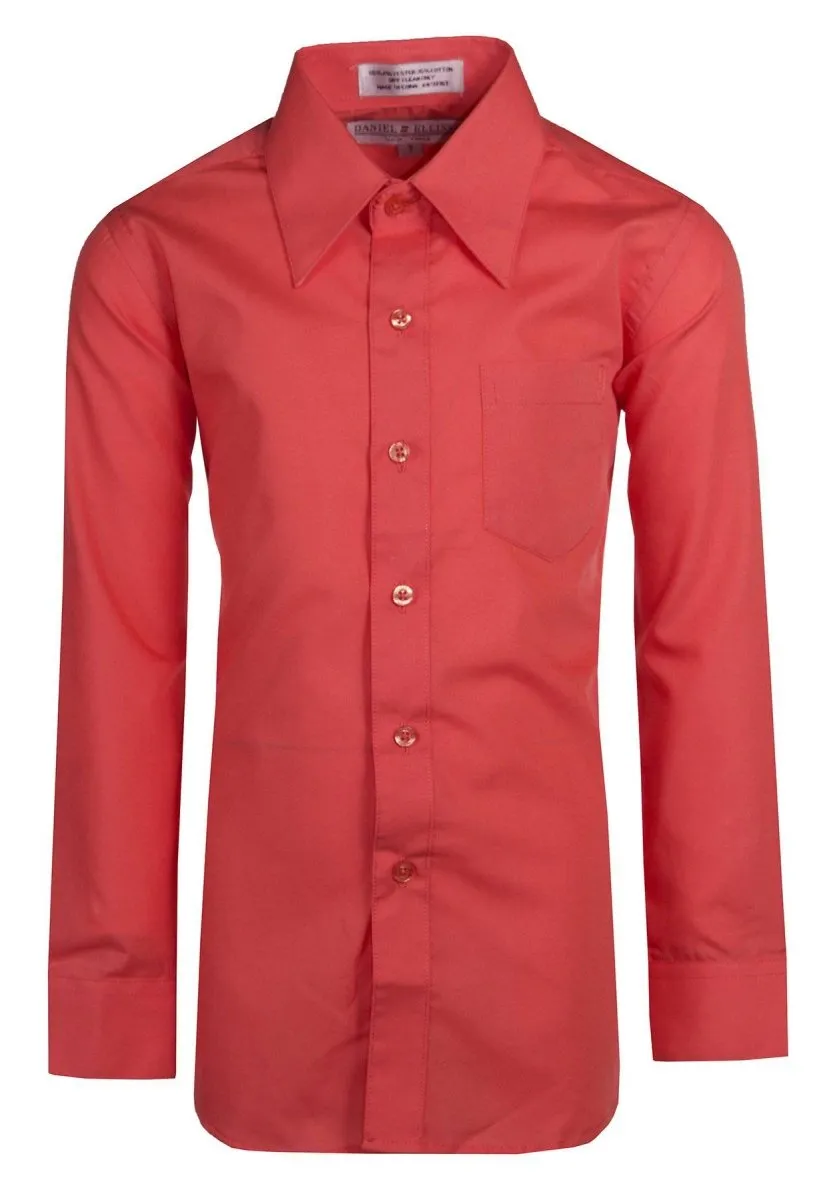 Daniel Ellissa Boys' Dress Shirt: Classic Button-Up Style in 20 Colors | Sizes 2-20