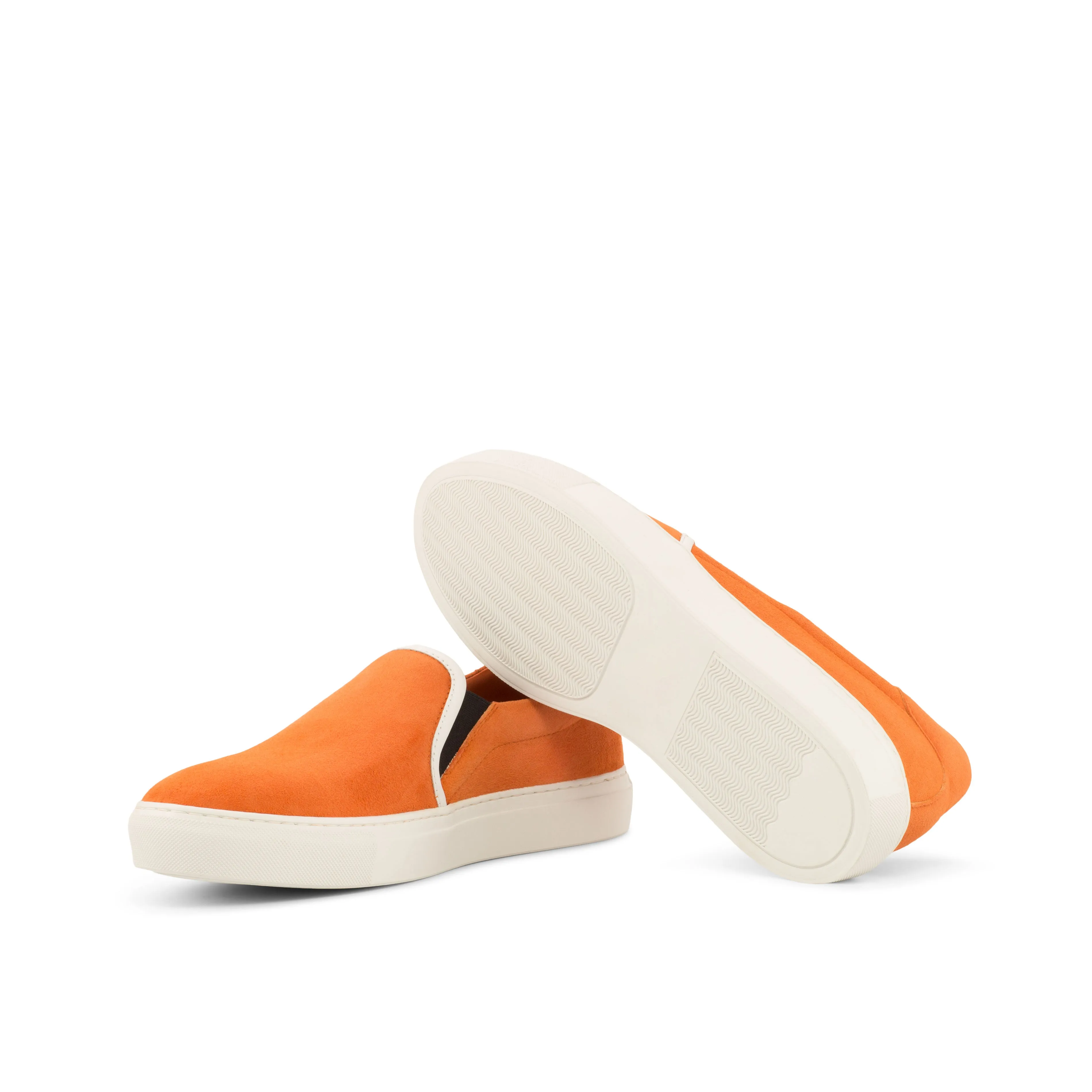 DapperFam Versado in Orange Men's Italian Suede Slip On