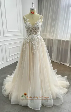 Fashion Champagne Wedding Dress