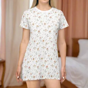 Floral T-Shirt Dress - Cottagecore Stay at Home