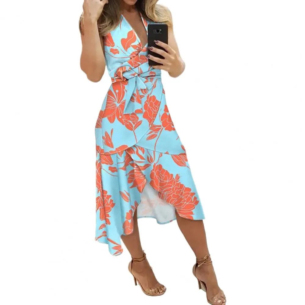 Funki Buys | Dresses | Women's Summer Party Midi Wrap Dress