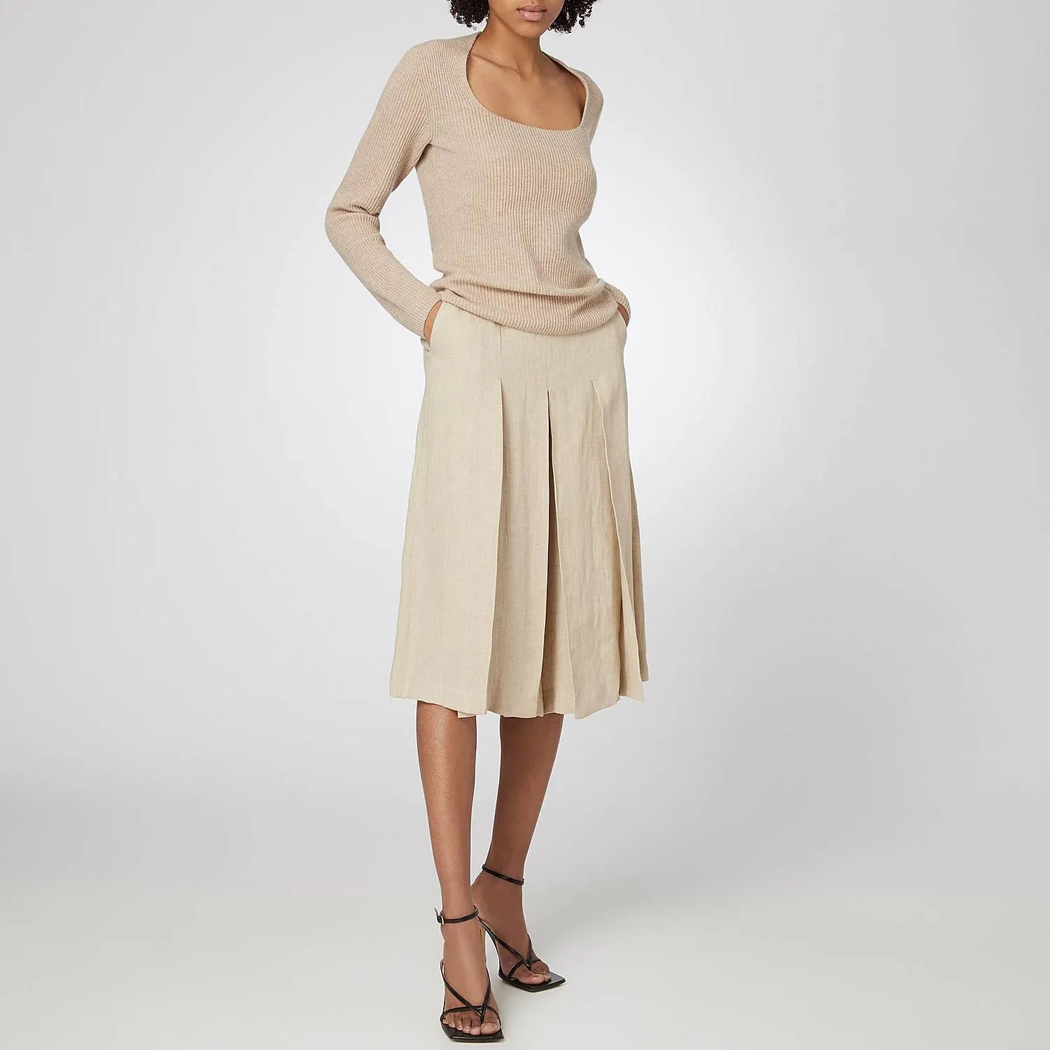 Geneve Pleated Culotte Linen