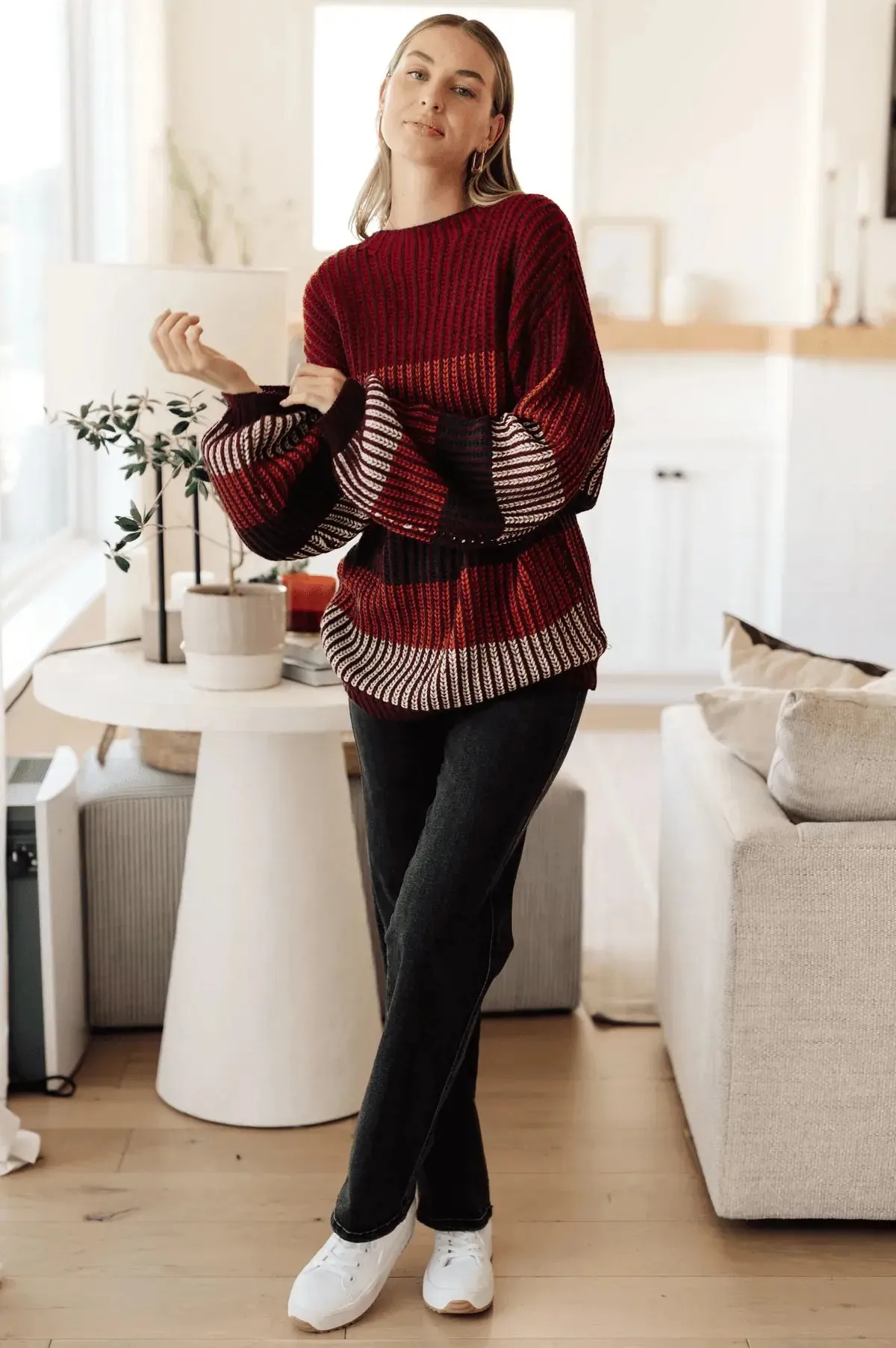 Haptics ombre striped sweater