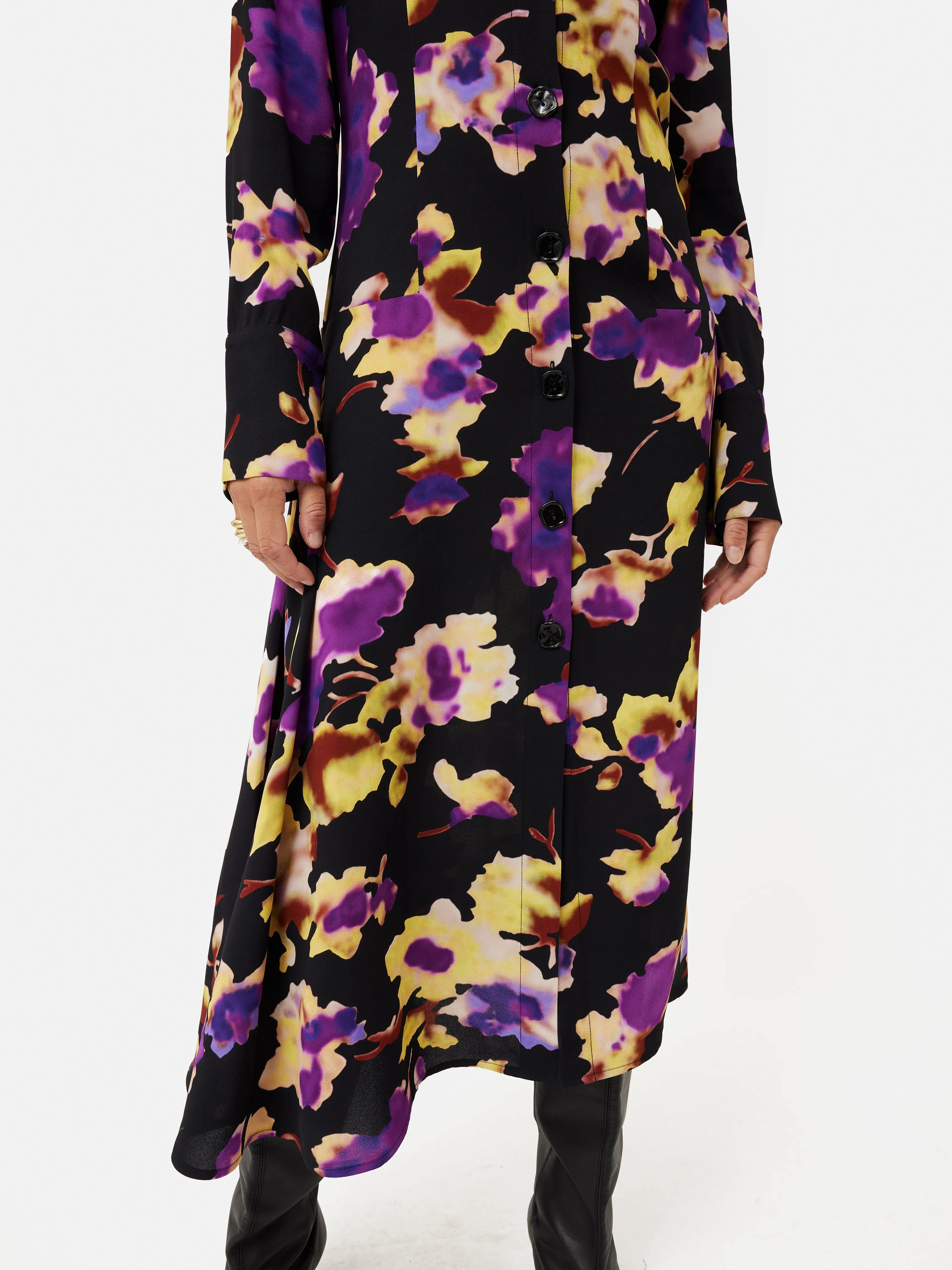 Haze Floral Crepe Dress | Purple