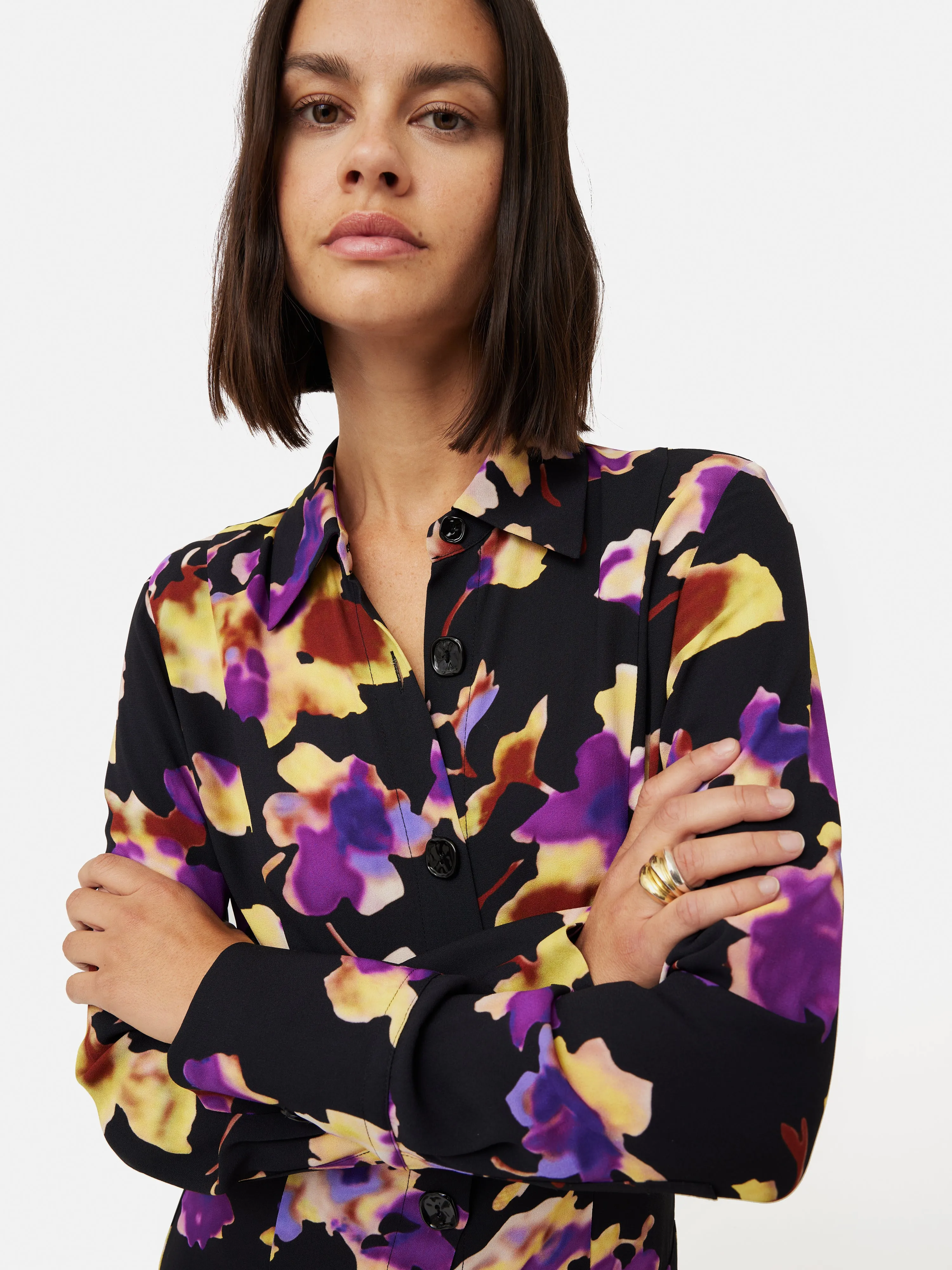 Haze Floral Crepe Dress | Purple