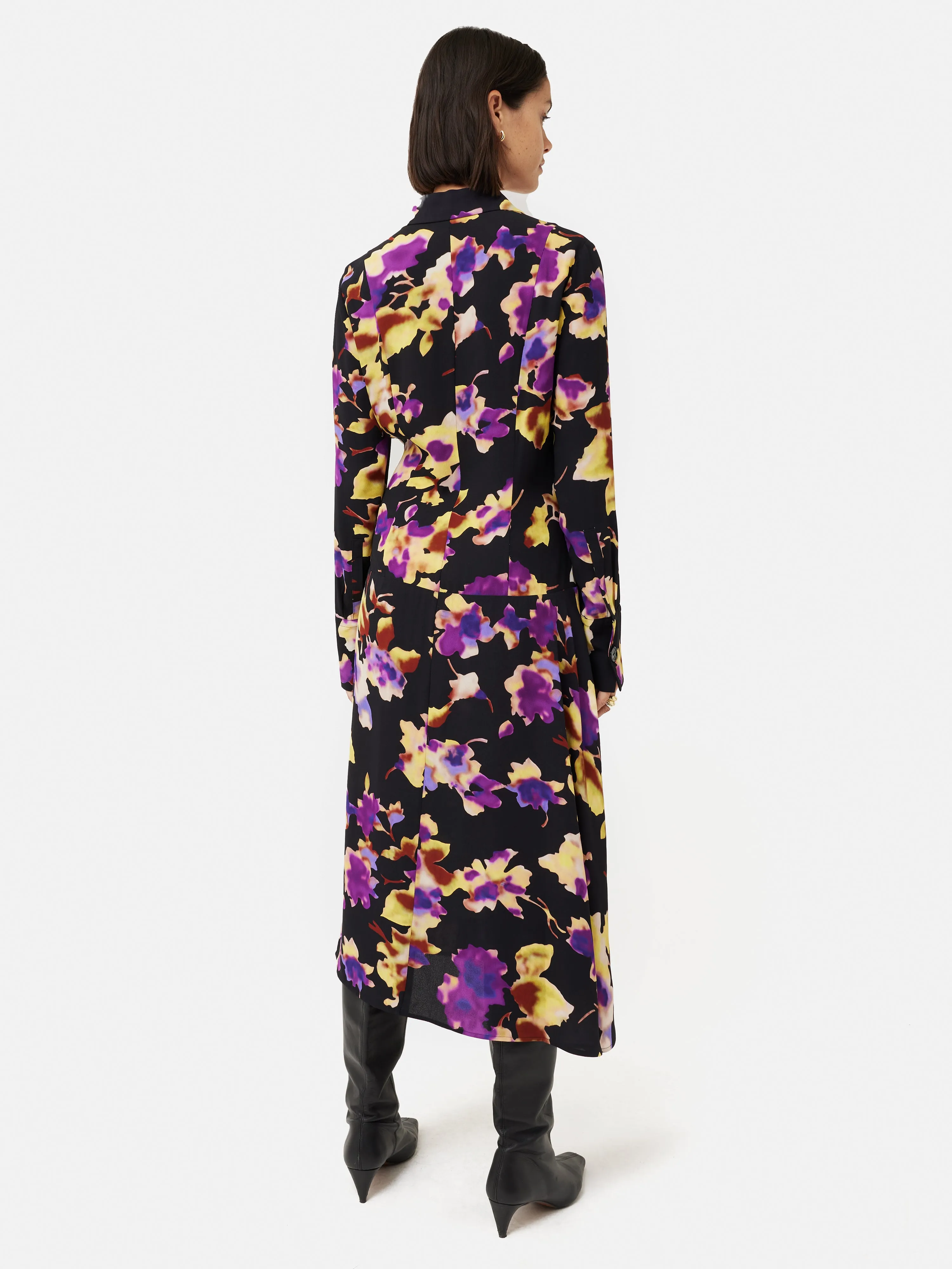 Haze Floral Crepe Dress | Purple