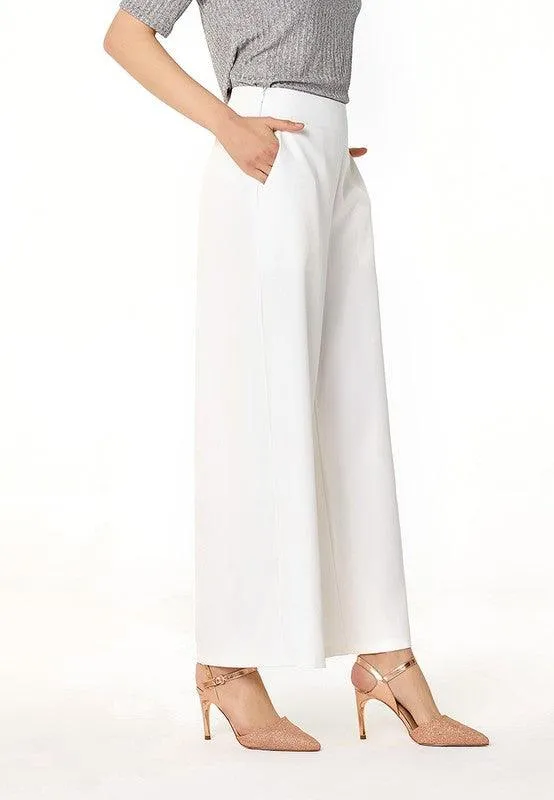 High Rise Cropped Culottes Trousers