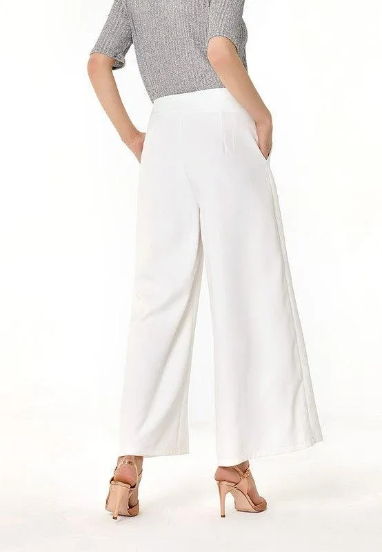 High Rise Cropped Culottes Trousers