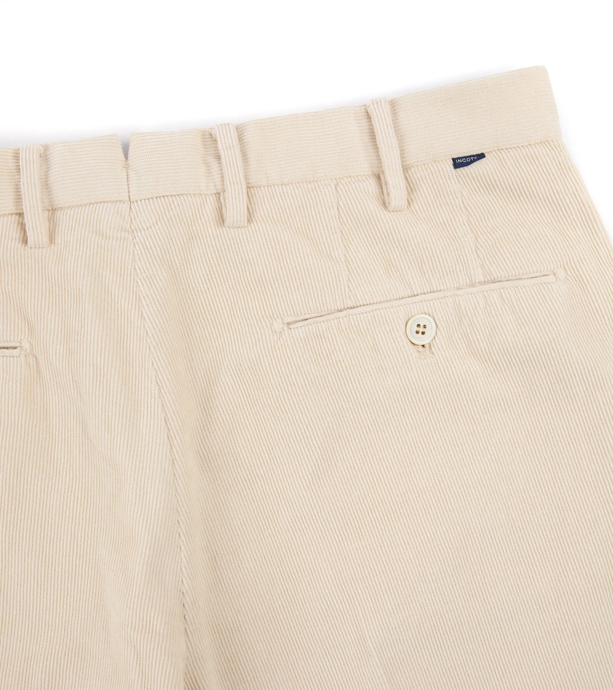 Incotex Regular Cotton Needlecord Trousers: Cream