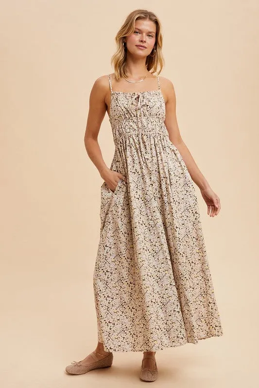 JEMMA COTTON FLORAL SLEEVELESS MAXI DRESS