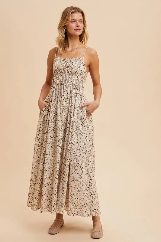 JEMMA COTTON FLORAL SLEEVELESS MAXI DRESS