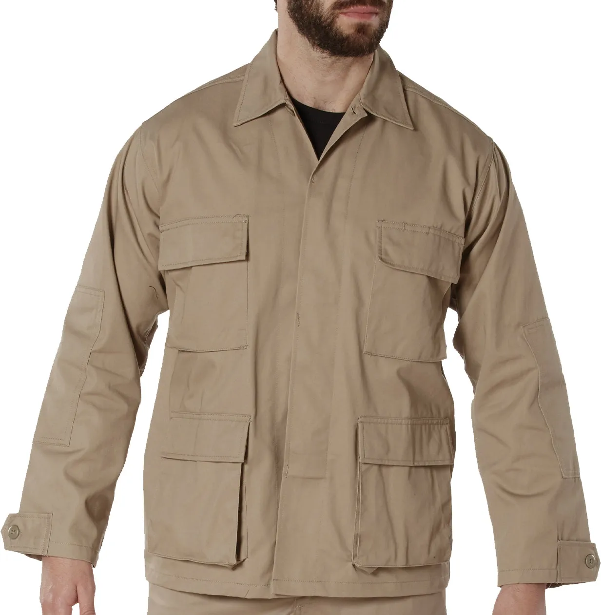 Khaki - Military BDU Shirt - Polyester Cotton Twill