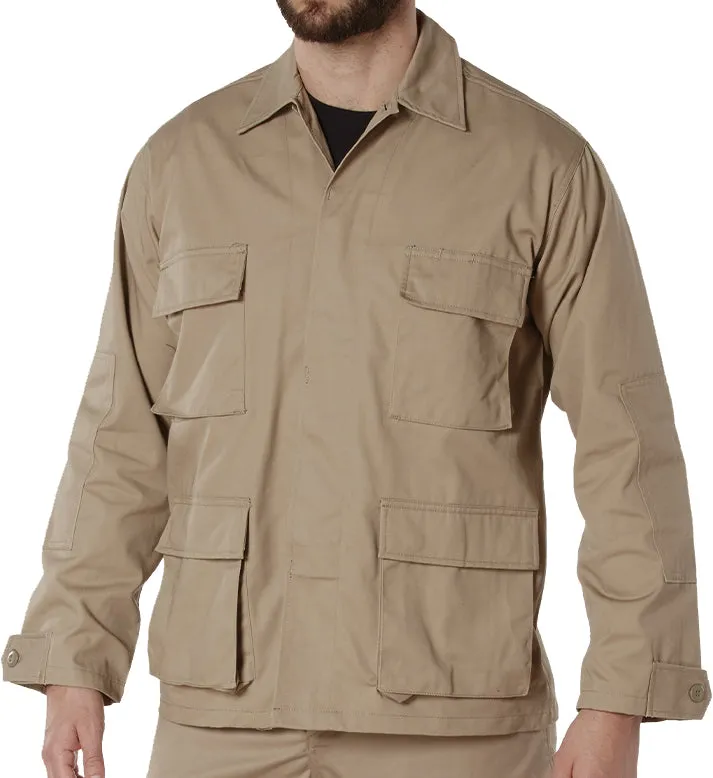 Khaki - Military BDU Shirt - Polyester Cotton Twill