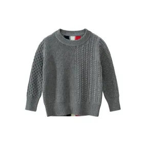 Kids Baby Boys Simple Round Neck Sweater - KBST38067