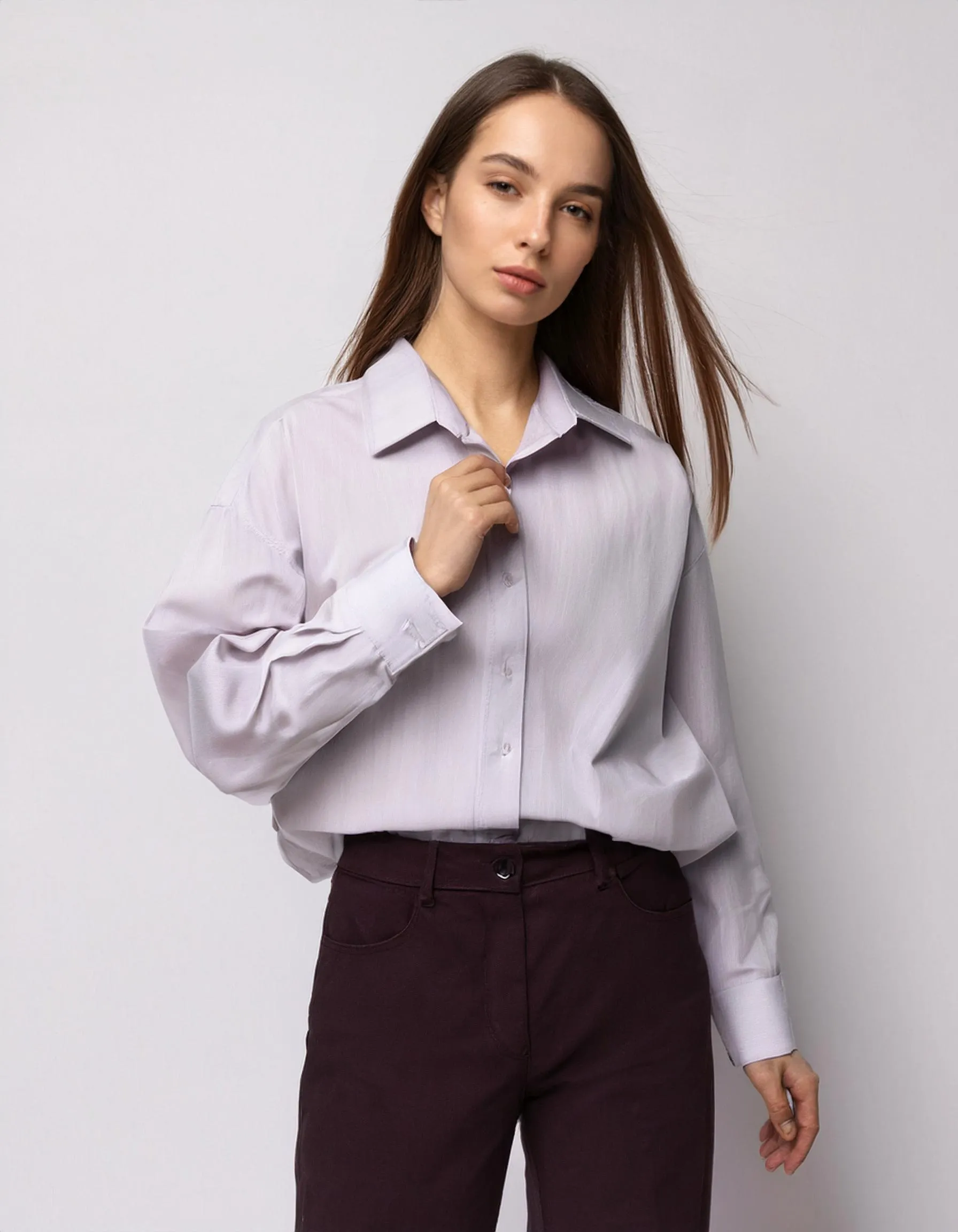 Light Purple Relaxed Fit Dress Shirt