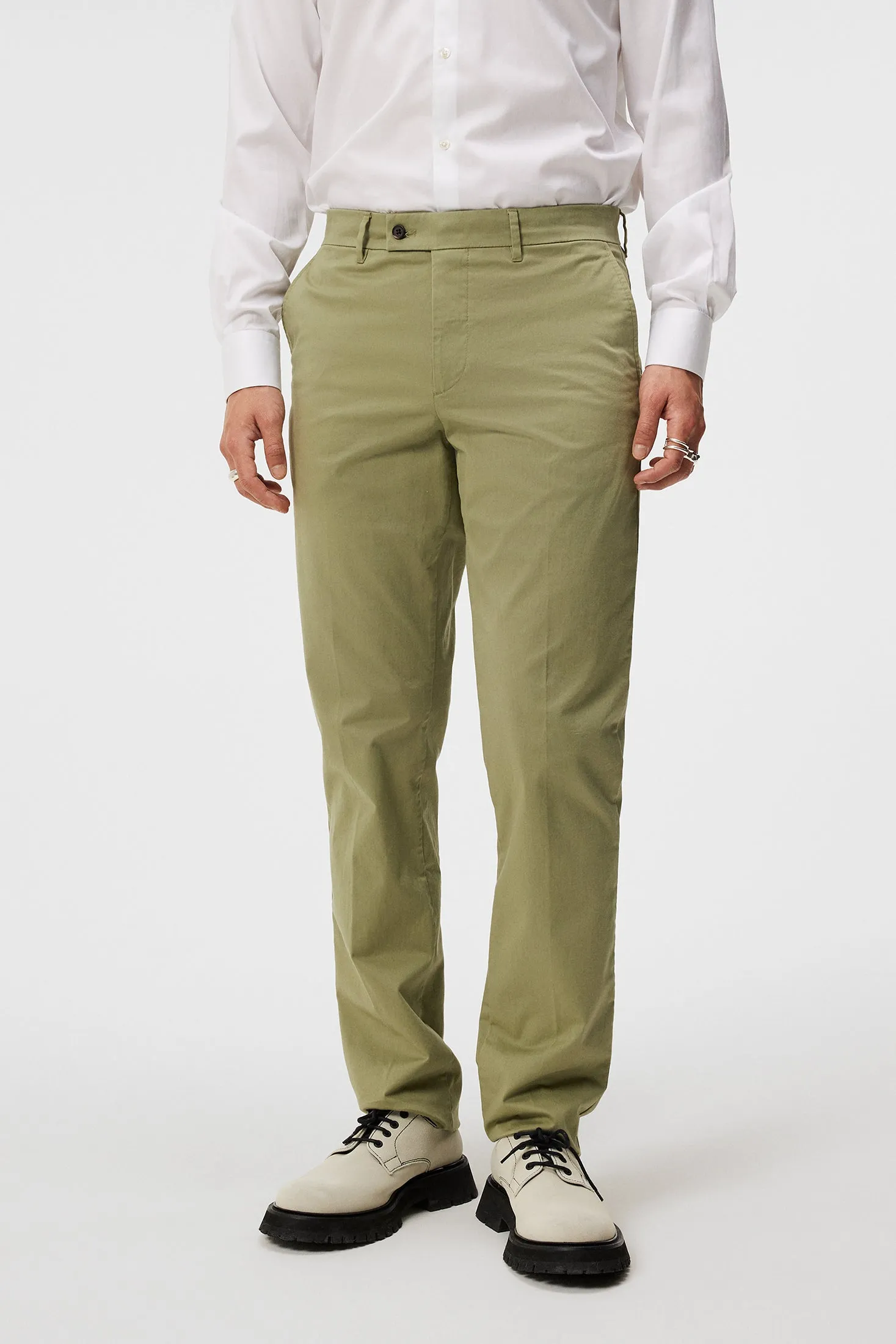 Lois Cloud Satin Pants / Oil Green