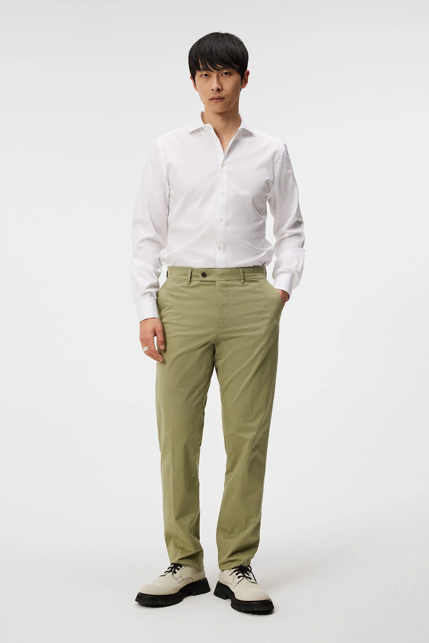 Lois Cloud Satin Pants / Oil Green