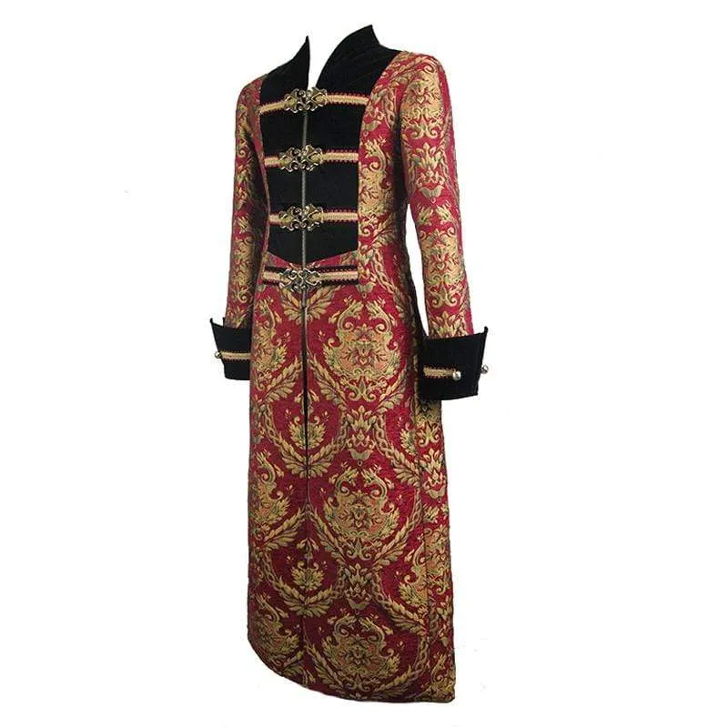 Men's Red and Gold Vintage Long Coat