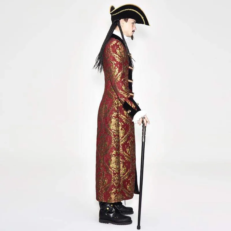 Men's Red and Gold Vintage Long Coat