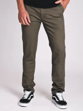 MENS SLIM CHINO PANTS - COMBAT - CLEARANCE