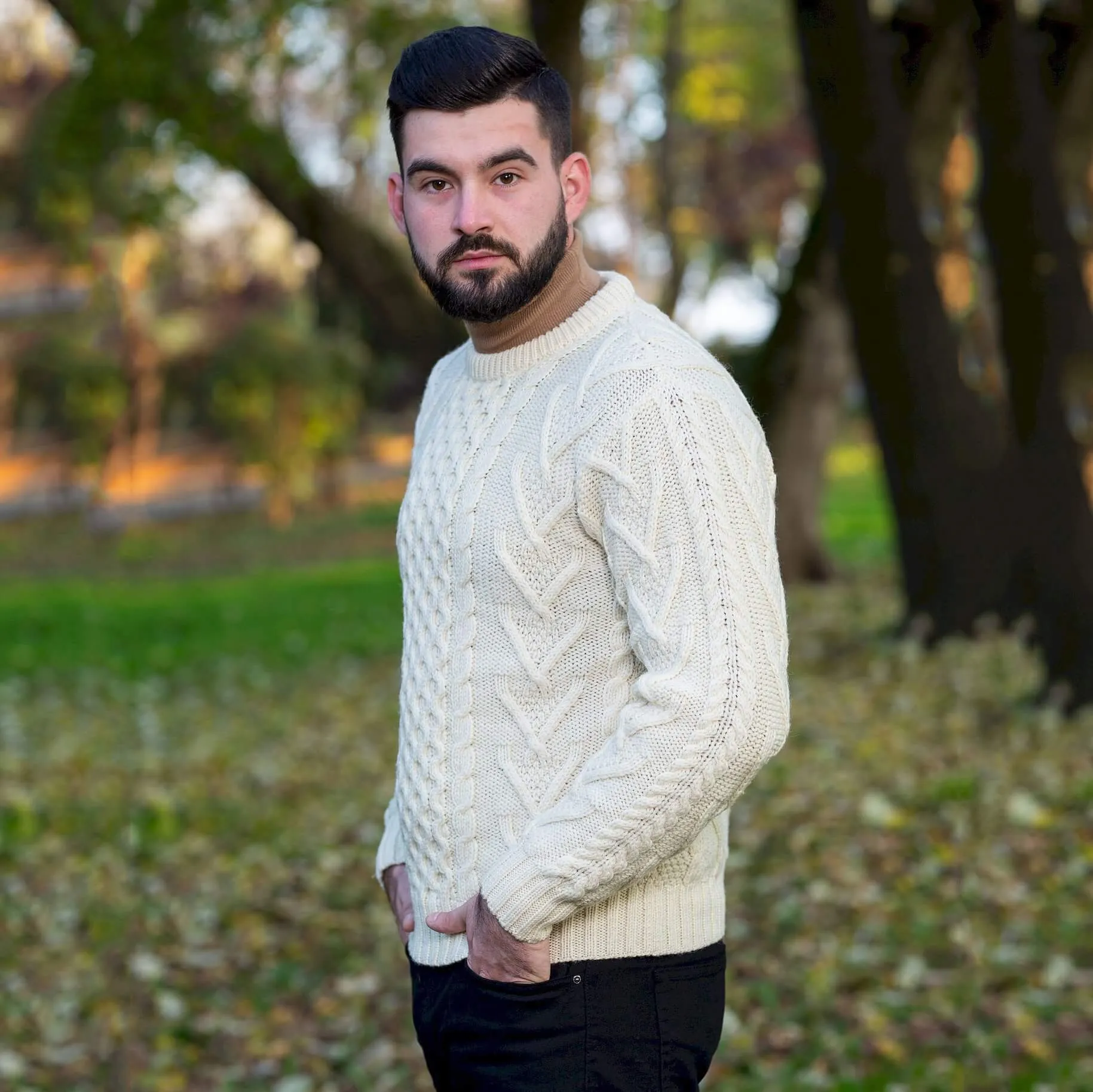 Men's Traditional Irish Aran Sweater