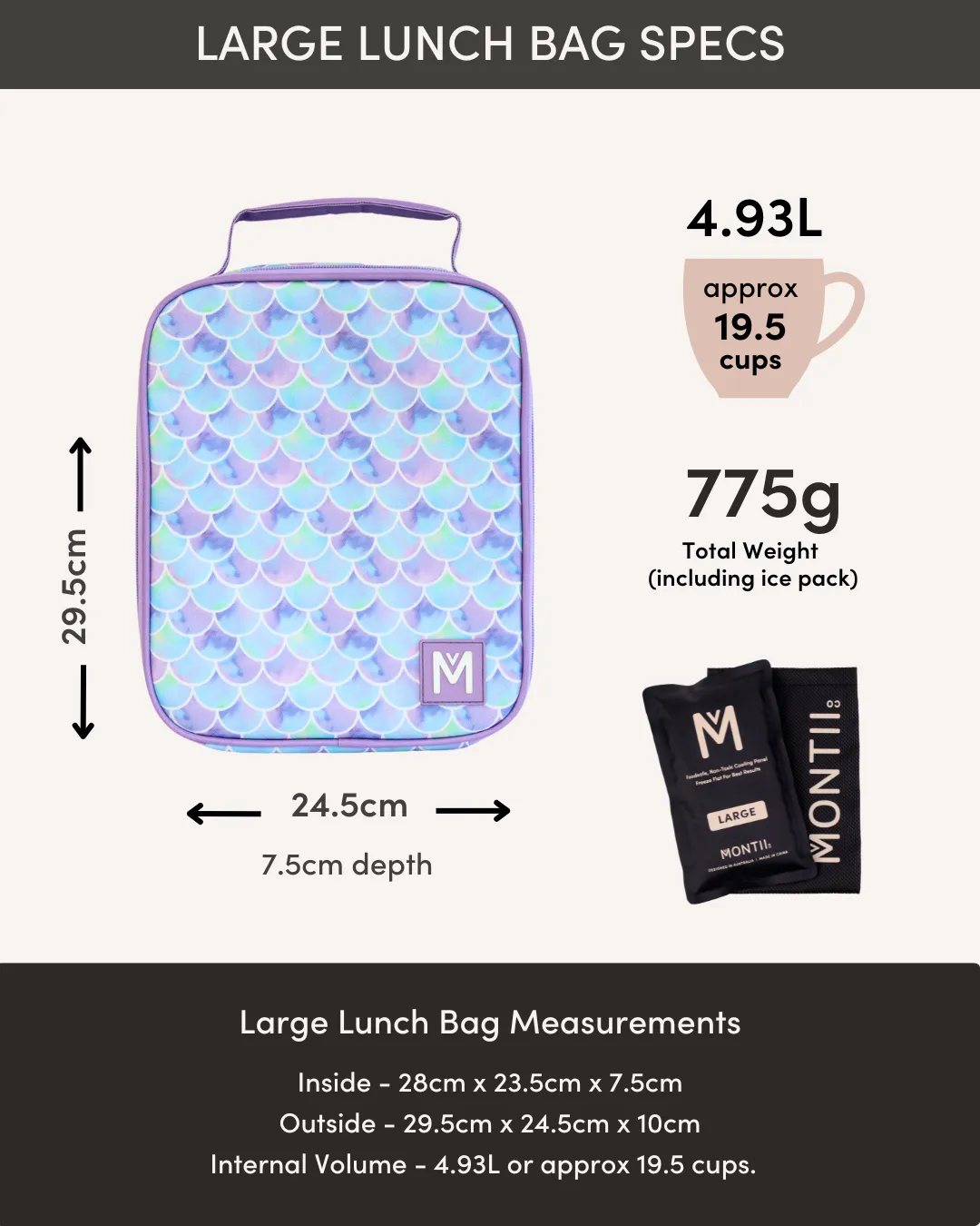 MontiiCo Large Insulated Lunch Bag - Unicorn