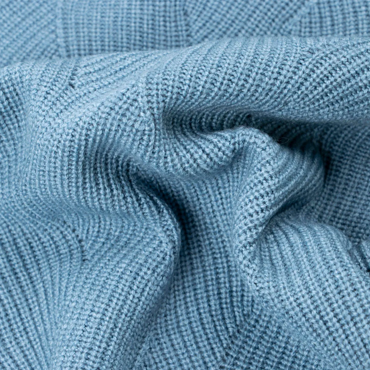 Moorer Cyan ‘Terni’ Wave Knit Half-Zip Wool Sweater