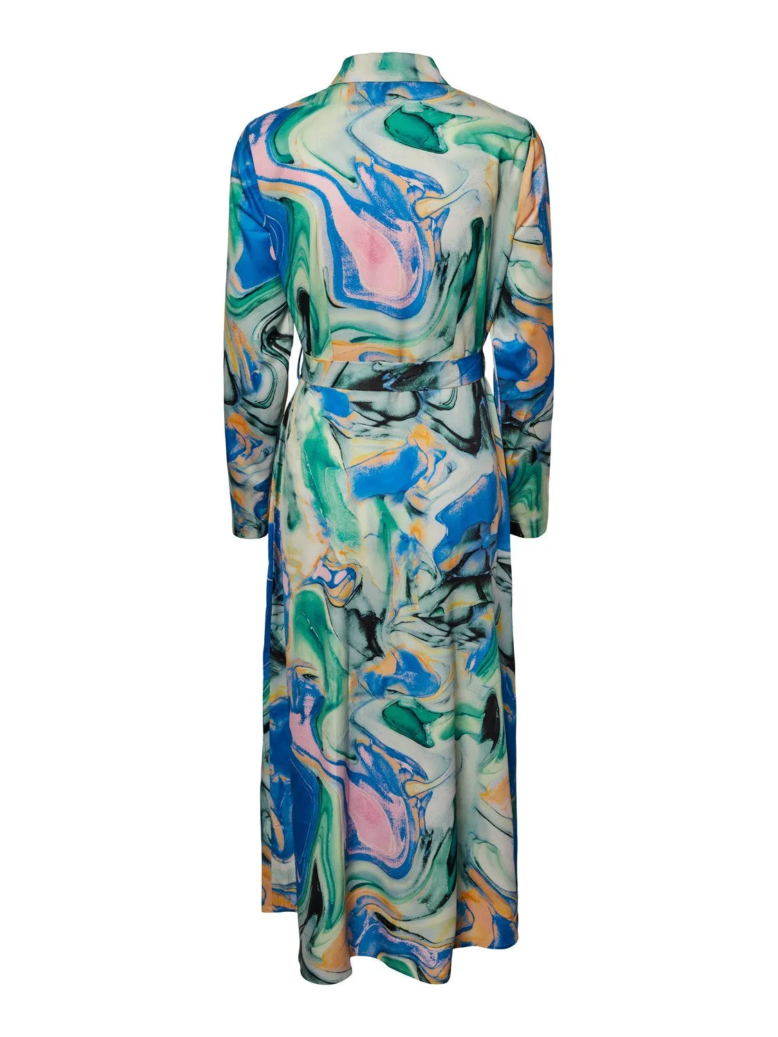 Nasha Midi Shirt Dress (Princess Blue Multi abstract)