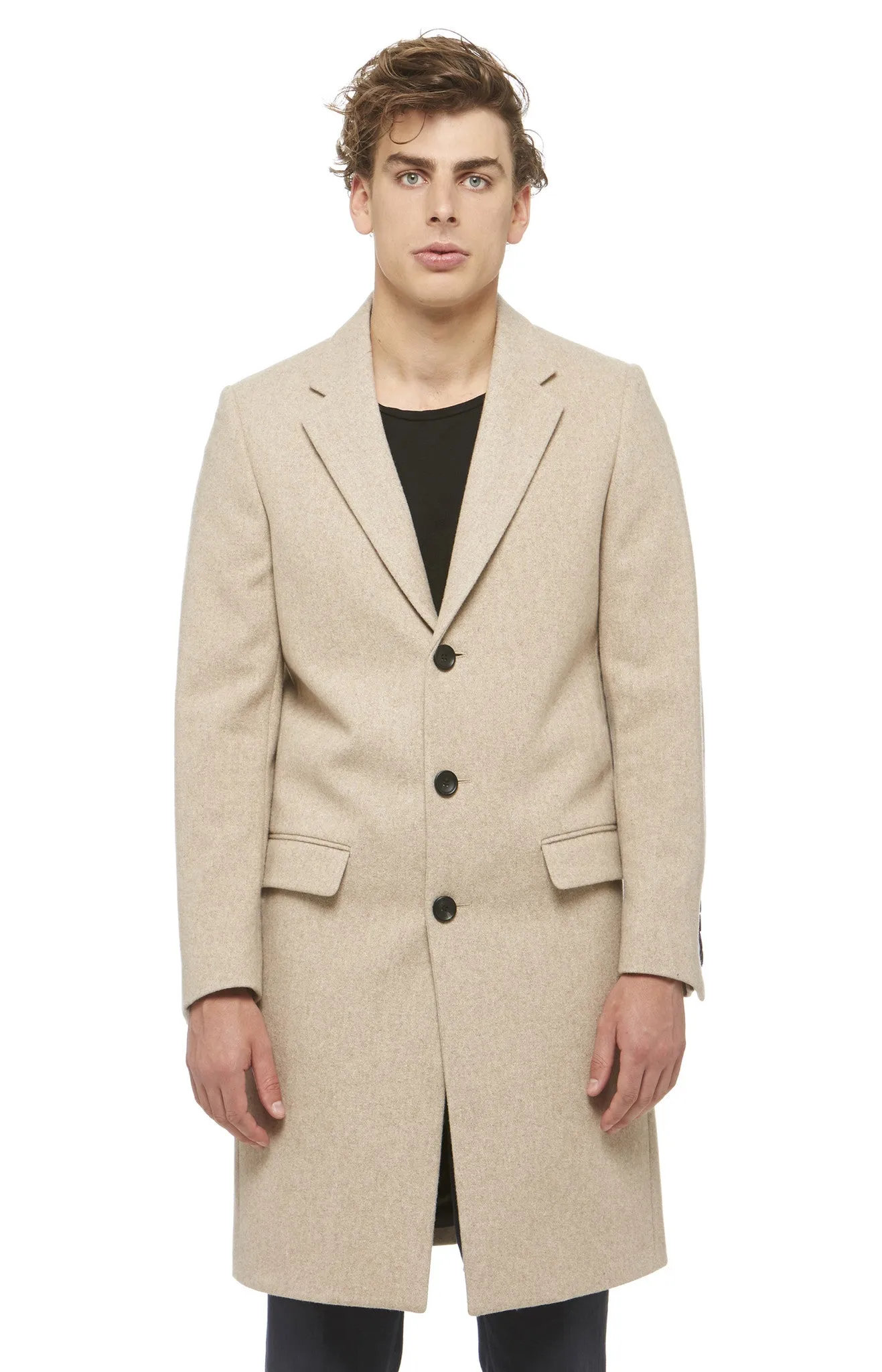 Oatmeal Wool Overcoat