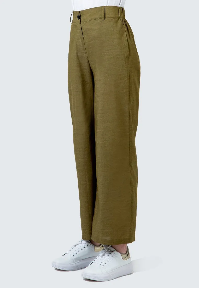 Olive Basic Palazzo Pants