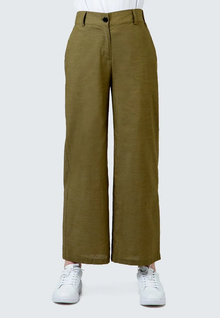 Olive Basic Palazzo Pants